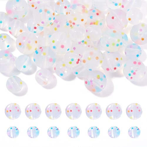 FASHEWELRY 40pcs Transparent Round Silicone Craft Beads (12mm, 9mm) for DIY Jewelry Making
