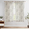TOPICK Leinen Gardinen Floral Vorhänge mit verdeckten Schlaufen Lichtdurchlässig Bauernhaus Lang Gardinen Fensterschal für Wohnzimmer Schlafzimmer Fenster,2er Set 140 B x 145 H (cm),Grau auf Beige