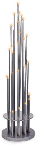MeLiTec Weihnachtsleuchte SL57 Spirale aus Metall mit 30 LED, 80 cm hoch, inkl. Glasscheibe & 1,80 m Kabel