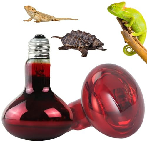 Hojalis 2 Pcs Infrared Heat Lamp Bulb, 100W Reptile Red Bulb Heat Lamp, Basking Spot Light Bulb, Tortoise Heat Lamp Bulb, Infrared Reptile Heat Lamp Bulb for Reptile, Lizard, Amphibian, Spider, Snake
