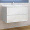 Aica Sanitär Waschtisch mit Unterschrank 80cm Alast Badmöbel Set Hochglanz Weiß Waschbecken mit Unterschrank MDF Softclose