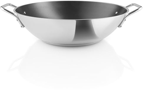 Eva Trio | Edelstahl-Wok 5,0 l 32 cm Keramik Slip-Let® Antihaftbeschichtung | Ein vielseitiges Werkzeug in der Küche, das sich ideal für viele Kochtechniken eigne