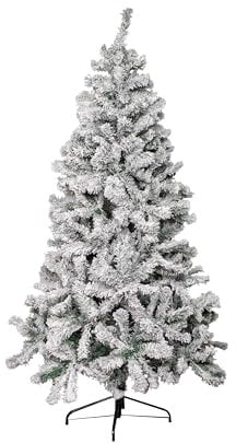Samuel ALEXANDER 6ft (1.8m) Snow Flocked Artificial Christmas Tree with Green Metal Stand and 455 Tips