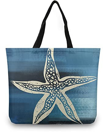 zerosevenee Sea Ocean Tragetasche aus Segeltuch für Damen, lässig, groß, wiederverwendbar, Strandtasche, Handtasche für Reisen, Einkaufen, Arbeit, Marine-11, Einheitsgröße