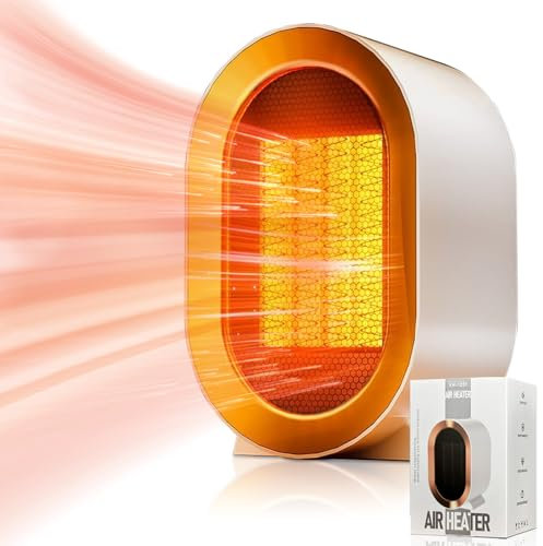 Electric Heater, 1200W Fan Heater for Home Low Energy Silent,2 Heat Settings Portable Heater,PTC Ceramic Space Heaters,Adjustable Thermostat Heater for Bathroom, Bedroom, Office, Living Room