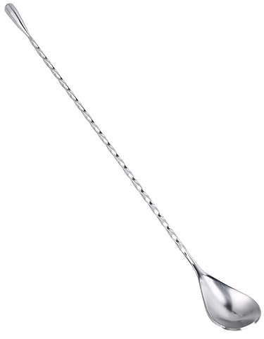 Ciieeo Cuillère à Mélanger Cocktail en Acier Inoxydable 30 Cm Motif Spirale Manche Long pour Pichets Verres Altos Usage Bar Professionnel