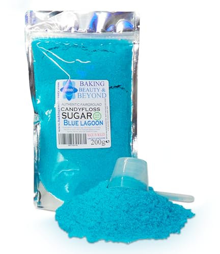 Baking Beauty and Beyond Premium Candy Floss Sugar 200g - Blue Lagoon Flavour