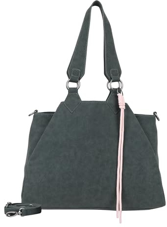Fritzi Maia Jacky Night Blue Shopper Bag Vegan Lederimitat Damen Handtasche Reisen Stadt mit Reißverschluss abnehmbarem verstellbarem Schultergurt 40,5 x 29 x 15,5 cm, Blau
