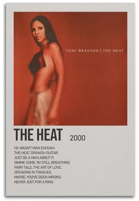 GTYATEN The Heat by Toni Braxton Poster, Wandkunst, Leinwand, ästhetische Musik und Filme, dekoratives Gemälde für Wohnzimmer, Schlafzimmer, 60 x 90 cm, ungerahmt