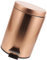 HOMOCONO Step Trash Can with Lid Round Waste Basket for Bathroom Kitchen Office Soft Closure Ergonomic Pedal Easy Clean Iron Bin Rose Gold Finish