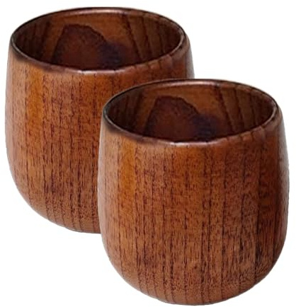 Mppchhn Wooden Whiskey Glass | 2 Pack Vintage Charred Whiskey Cup | Handmade Wood Whisky Tumbler | Wood Cups for Drinking | Great Whiskeys Present for Husband, Dad, Or Brother