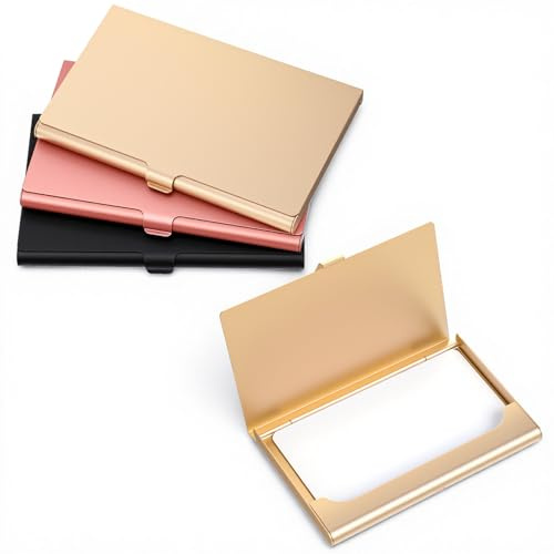 HaiFafafaing Visitenkartenetui Visitenkarten Aufbewahrung 3 Stück | Aluminium Professionelles Slim Pocket Metall Kartenetui, Visitenkartenhalter für Aufbewahrung Ihrer Karte