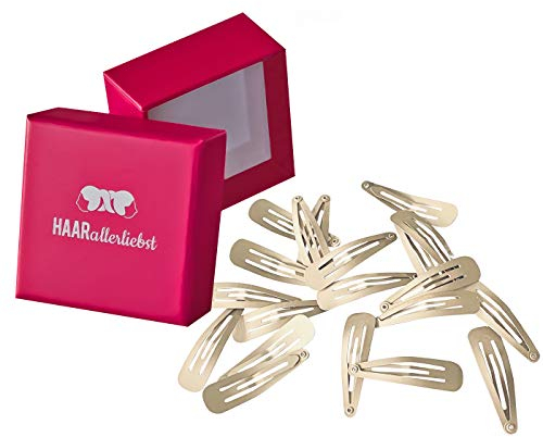 Haarallerliebst Haarspangen normale Länge für Kinder & Damen – 20 Stück in beige (5 cm) inkl. Aufbewahrungsbox – Ideal für normales blondes Haar