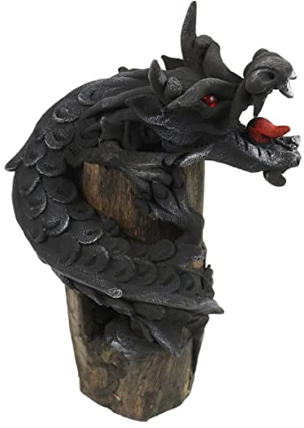 Oriental Galerie Tatzelwurm Lindwurm Drache Deko Drachen Figur Skulptur ca. 20 cm Schwarz