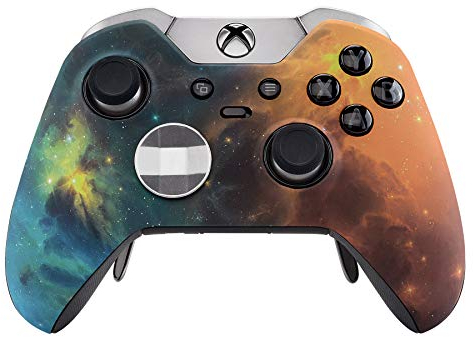 eXtremeRate Coque Avant,Boîtier Housse de Remplacement pour Xbox One Elite Manette Contrôleur Modèle 1698-Univers Étoile Orange