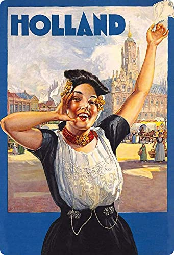 Blechschild 20x30cm gewölbt Urlaub Holland Deko Geschenk Schild