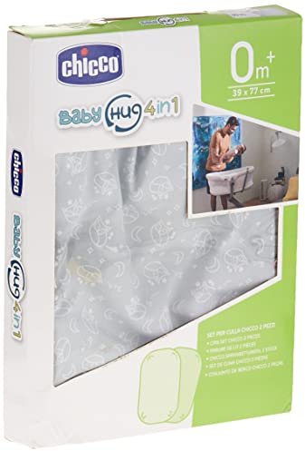 Chicco Spannbettlaken Baby Hug 4 in 1, 2 Stück, Grau Fox 1 Stück