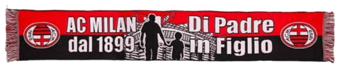 AC Milan Unisex Offizieller AC Mailand Jacquard-Schal, rot/schwarz, Einheitsgröße
