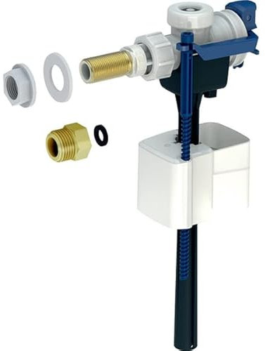 Geberit Schwimmerhahn Typ 333 m. Seitenanschluss 3/8 und 1/2 Nippel ist aus Messing
