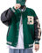 Moshtashio Herren College Jacke Baseballjacke Unisex Mode Sportjacke Sweatjacke Urban Stehkragen Streetwear (Grün, M)