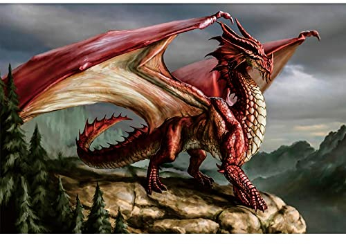 Ingooood-Jigsaw Puzzle 1000 Pieces-Sneak Peek Series-Red Dragon_IG-2106 Entertainment Toys for Adult Special Graduation or Birthday Gift Home Decor