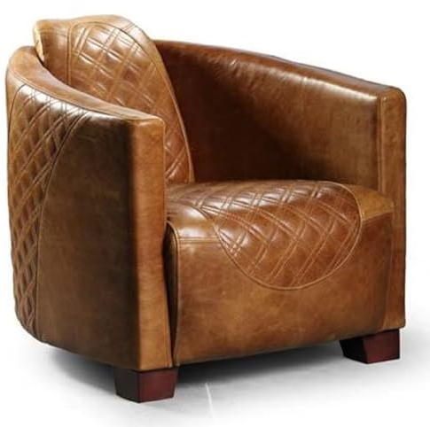 Casa Padrino Luxus Leder Sessel Vintage Braun/Dunkelbraun 72 x 90 x H. 67 cm - Echtleder Wohnzimmer Sessel - Wohnzimmer Möbel - Luxus Kollektion