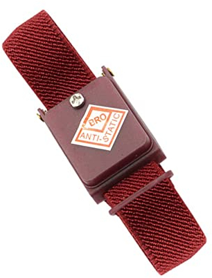Tiardey 5-teiliges antistatisches Armband, kabelloses Armband,elektrostatisch,ESD-Entladungskabel,Handschlaufe,antistatische Interferenz,für Elektriker oder IC/PLCC-Arbeiter – Rot