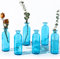 Bernsteinfarbene Glasvase Knospenvasen Apothekergläser Deko Antike Hohe Klasse Blumenvase für Mittelstück Blumensträuße Heim Deko Hochzeit Braut Dusche, 6,3 x 2,2 Zoll (Blau, 6 Stück)