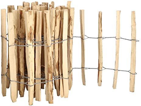 KOTARBAU® Recinzione a bastoncini, 5 m, in doghe di nocciola, per piante e prato, 50 cm, recinzione di castagno in legno di nocciola, distanza tra i pali 7-8 cm