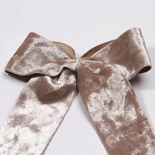 5 Yards 25MM 38MM Samtband für handgemachte Geschenkverpackung Hochzeitsdekoration DIY Haarschleifen -01 apricot,38MM