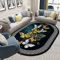 SRTJURFG Teppich Oval Kurzflor Waschbarer Anti-Rutsch Teppiche Vintage Goldschmetterlings-Schwarz-Unterseite Kinderteppiche Flauschige Groß Schutzmatten 60 X 90 cm