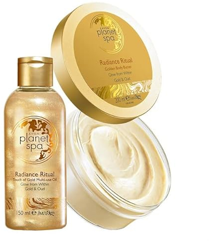 Avon Planet Spa Radiance Rituals Gold Körperpflegeset Körperbutter& 3in1 Öl