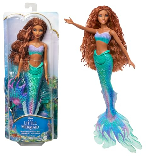 Mattel Disney Arielle Puppe - Die kleine Meerjungfrau, inspiriert vom Film The Little Mermaid, Meerjungfrau Spielzeug, beweglich, Disney Geschenke, Spielzeug ab 3 Jahre, HLX08