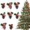 Weihnachtsbaumschmuck Tannenzapfen, FainFun 8 Stück 6 * 5CM Deko Weihnachten Tannenzapfen Anhänger, Große Tannenzapfen Deko mit Schnee, Rote Beeren, Laub, für Weihnachtsbaum, Party Dekoration