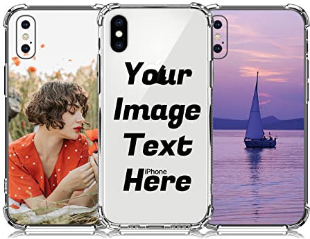 AnNengJing Personalised Photo Phone case Custom Soft TPU Clear Shock Absorbing Cover for iPhone Xs Max- Design Your Own Phone Case with Image Text and Logo