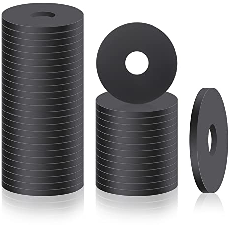 50 Stück Flachscheiben, Gummi Unterlegscheiben Kit für Bad Küche Waschbecken Ersatz (2.54 cm, Schwarz)