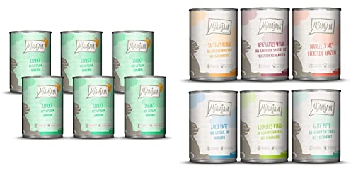 MjAMjAM - Premium Nassfutter für Katzen - Insekt mit saftigem Hühnchen - getreidefrei mit Insektenprotein, 6er Pack (6 x 400 g) & - leckere Mahlzeiten Mixpaket III für Deine Katze 6 x 400 g