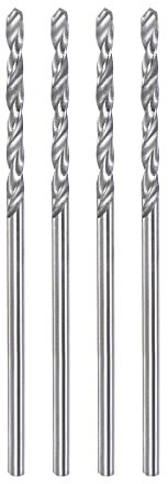 sourcing map 4pcs Solid Carbide Drill Bits 1.5mm C3/K10 Tungsten Carbide Precision Mini Micro Straight Shank Twist Drill Bit for Stainless Steel Metal Plastic Wood