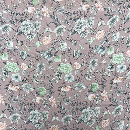 Viskose-Twill Challis bedruckter Sommerbekleidung, Kleid, Blusen, Einschnürung, leicht, seidiges Gefühl, 140 cm breit, Meterware (Bree Rose)