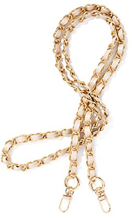 ETUUI Universale Handykette Audrey Chain Long Gold Creme Kette zum Umhängen I Handy Umhängeband kompatibel für alle Smartphones