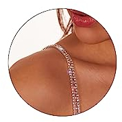 IYOU Brillant Strass Soutien-Gorge Bretelles Rose Or Soutien-Gorge Sous-Vêtements Bretelles Cristal Bikini Épaule Chaîne Accessoires pour Femmes Soutien-Gorge Tops Robe(2 Pièces)