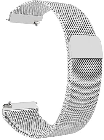 Mugust Correa de Metal Acero Inoxidable para Reloj 22mm, Liberación Rápida, Pulsera de Repuesto para Hombre y Mujer (Plata)