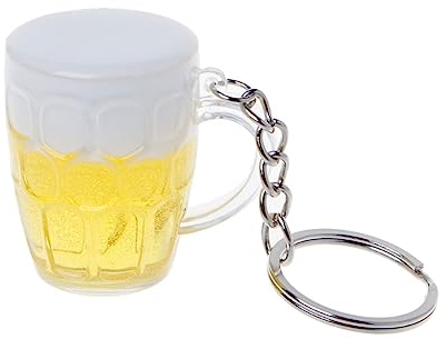 KiErx Key Chain 2 Pieces Of Wine Glasses Quick Draft Beer Play Food Sell Keychain Beer Keys Wine Glasses Yak Car Key Chain
