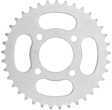 Tissting 37 Zähnen Kettenrad Hinterrad 48mm ID 420 Ketten 4 Löcher Silber Stahl Motorrad Ritzel Zahnkette für 50cc-125cc Go Kart, ATV, Trike Motorrad, Dirt Pit Bike