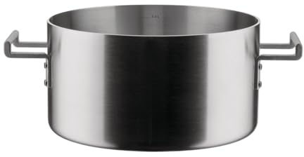 Alessi Convivio DC101/24 - Casseruola a Due Manici in Trilamina di Design, Adatta a Induzione, in Acciaio Inossidabile e PVD con Fondo in Acciaio Magnetico, 24 cm, Satinata