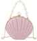 MilyaDE Damen Glitzer Muschel Clutch Acrylic Paillette Geldbörse Schultertasche Umhängetaschen Handtasche mit Perlen Metal Ketten 19,5 * 6 * 16,5cm, Rosa