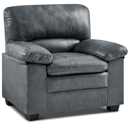 Bravich Oxford Faux Leather Armchair Chocolate, Accent Chair Bedroom Lounge | Padded seat, wipe clean upholstery, solid frame, comfy, modern, compact, durable, quality, comfort, stylish, luxury, indoor