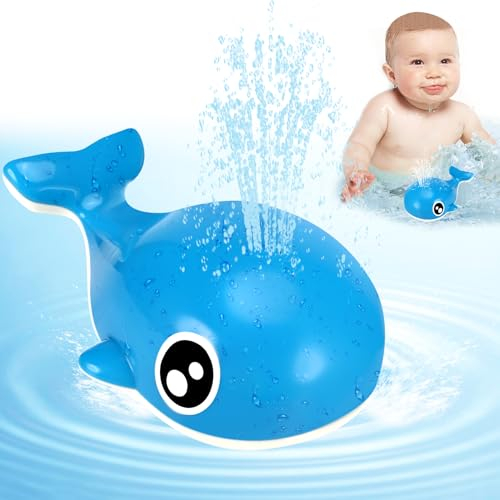 Collazoey Juguete de Baño para Bebé, Ballena con Fuente Luminosa Aspersor para Piscina, para Niños de 1 a 3 Años