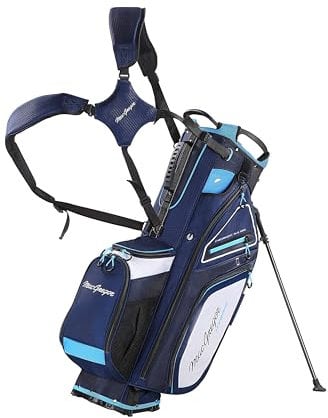 MacGregor Paramount Hybrid 14 Golf Club Stand Carry Trolley Bag, Navy/Sky