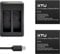 XTU S6 Action Cam Akku - 2 x 1350mAh Wiederaufladbarer Akku, Kompatibel mit Unterwasserkamera